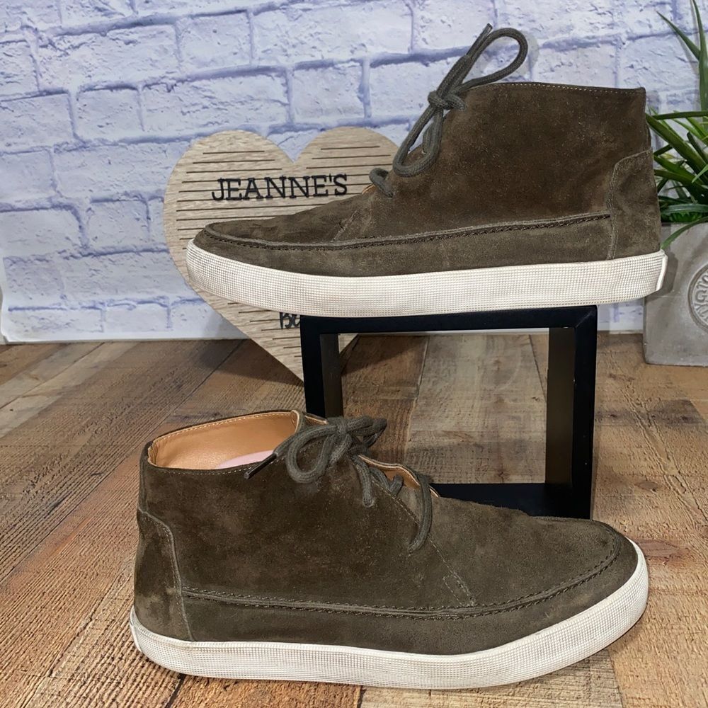 Longchamp dark green suede leather boots 43